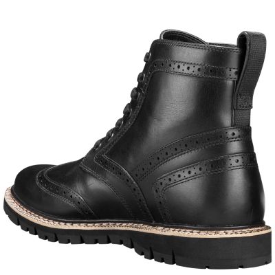 timberland wingtip boots black