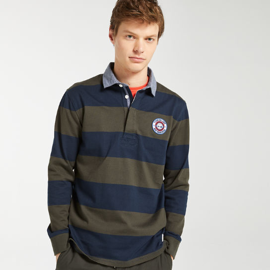 Men's Long Sleeve Striped Rugby Shirt
