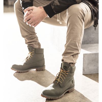 green leather timberland boots
