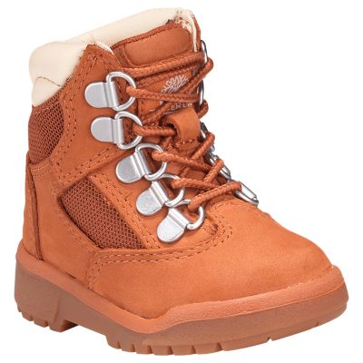 burnt orange timberland field boots