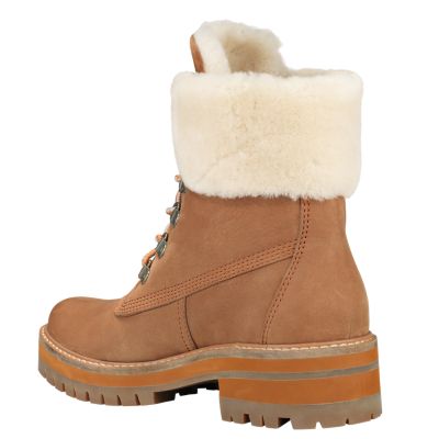 timberland women's courmayeur valley round toe suede & shearling boots