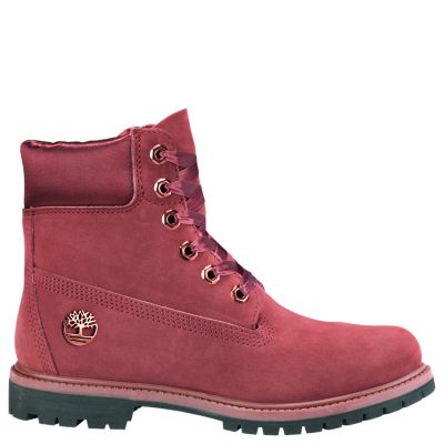 ladies red timberland boots