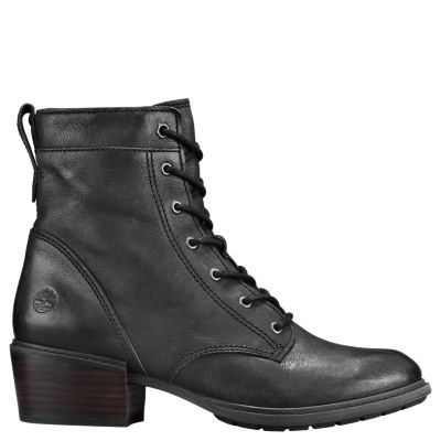 black leather lace up boots womens