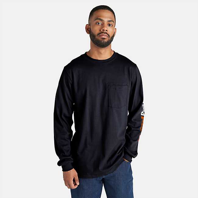 T-Shirt Cotton Flame-Resistant Timberland Timberland Long-Sleeve | US Men\'s PRO® Core