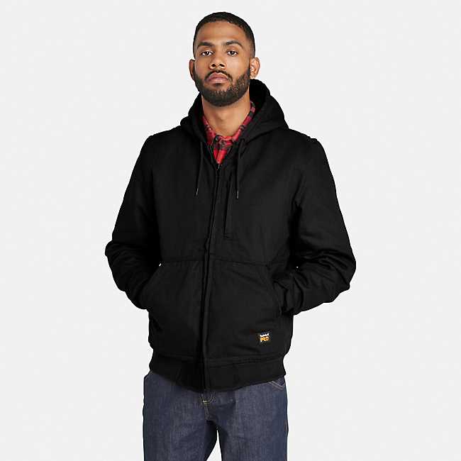 Timberland Pro Gritman Canvas Lined Hooded Jacket, Men's Jet Black