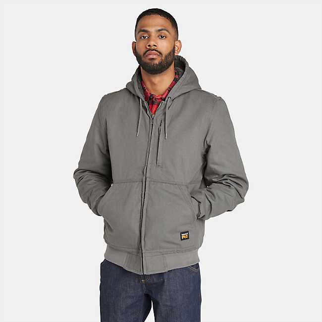 Mens Blue Sherpa-Lined Hooded Puffer Jacket In Canada