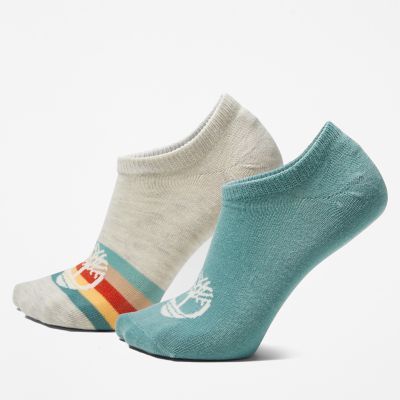 Women's 2-Pack Super No-Show Rainbow-Stripe Socks