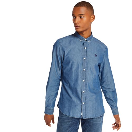Men's Slim Fit Essential Chambray Shirt-