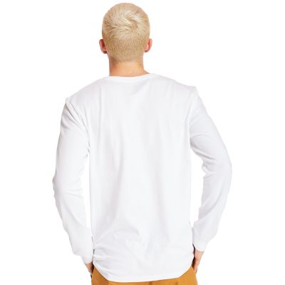 Men's Long Sleeve Linear Stripe Logo T-Shirt