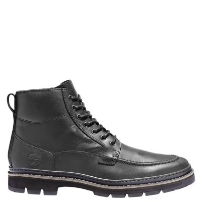 men's moc toe boots black