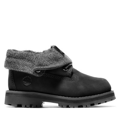 timberland black roll top boots