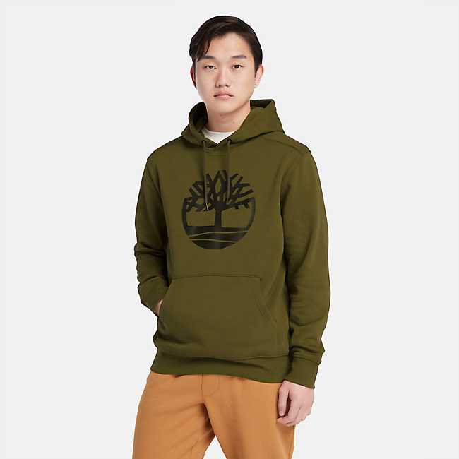 Timberland Core Tree Logo Pullover Hoodie Olive - L