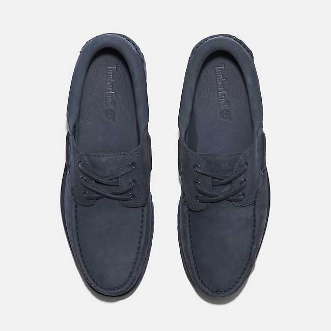 Timberland 3-Eye Classic Black Nubuck Leather Lug Boat Shoes 50529 Men Size  8 M