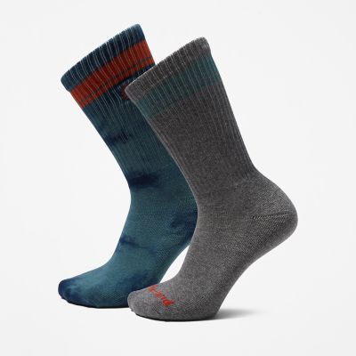 Men's 2-Pack Tie-Dyed & Striped Crew Socks