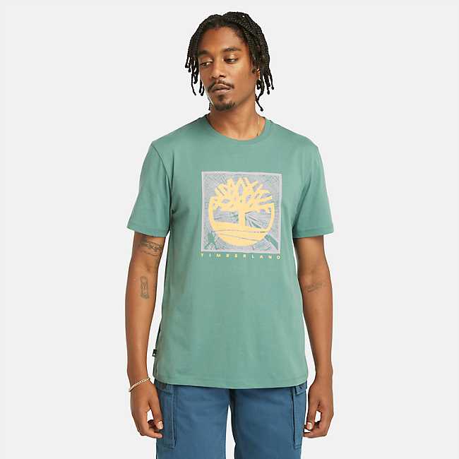 Men's Short Sleeve Front Tree Logo Graphic T-Shirt