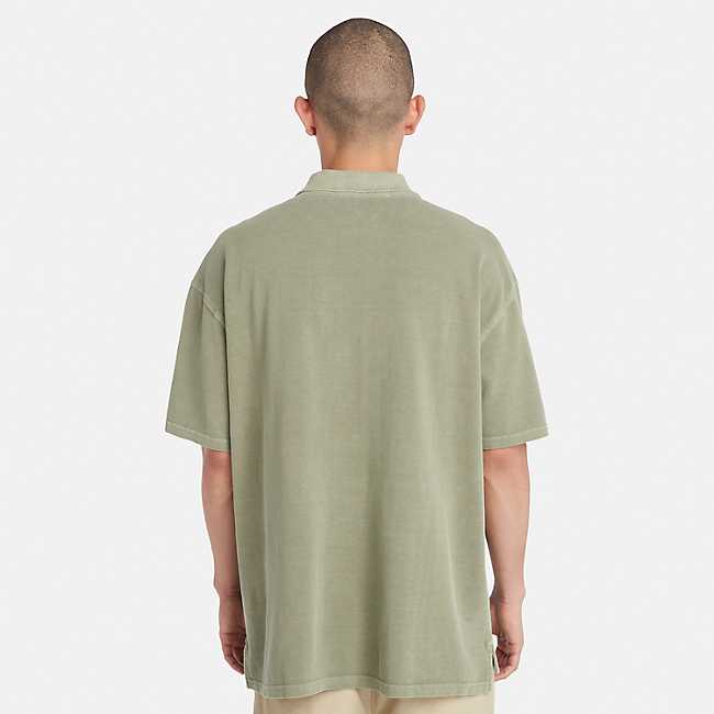 Men's Garment Dye Short Polo Shirt