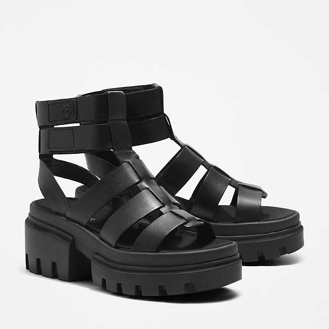 Timberland Women's Everleigh Gladiator Sandals in Black, Size: 8/M