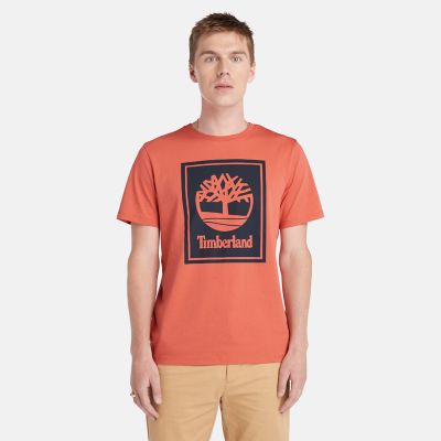 Red timberland cheap t shirt