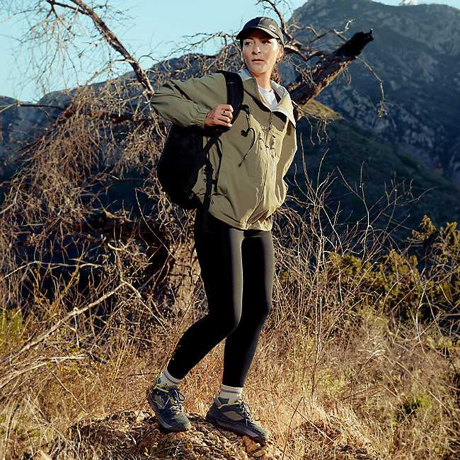 Women's Down Hiking Jacket - MT 100 Khaki - Khaki brown, Grey