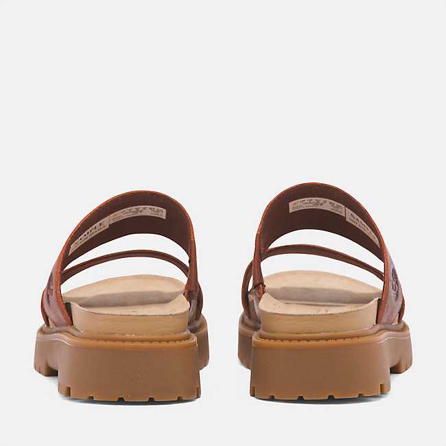 Men's criss-cross slide sandals with arch support. Colour: brown. Size: 8