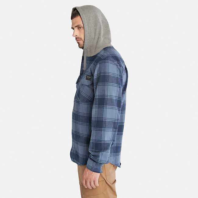 Plus Size Men's Plaid Hooded Sweatshirt & Sweatpants Set For