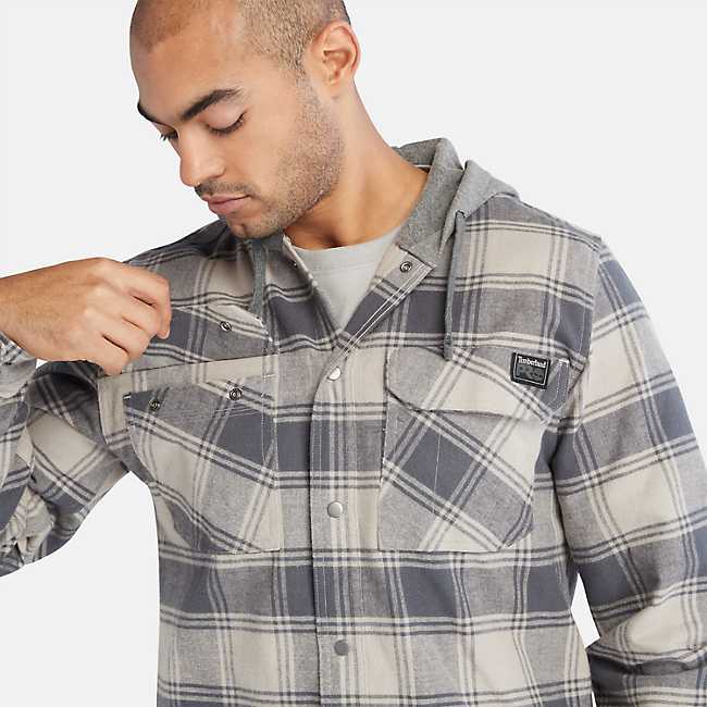 Plus Size Men's Plaid Hooded Sweatshirt & Sweatpants Set For