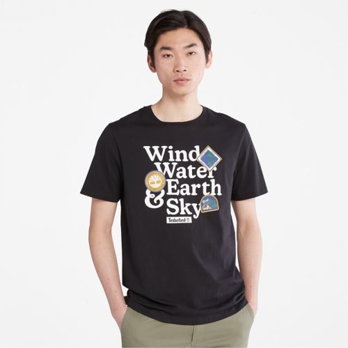 Men's Wind, Water, Earth and Sky Graphic Patches T-Shirt-