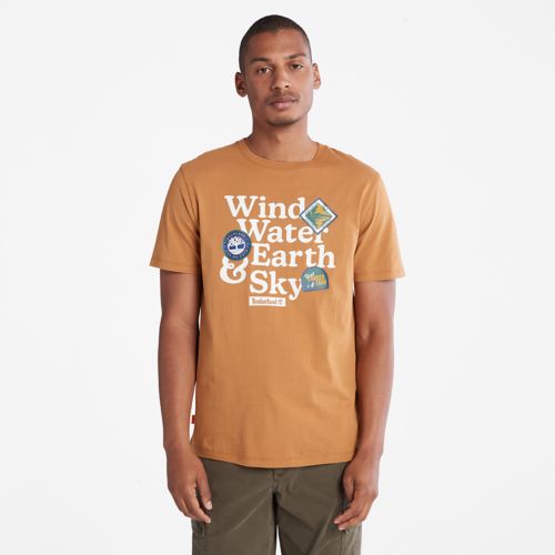 Men's Wind, Water, Earth and Sky Graphic Patches T-Shirt-