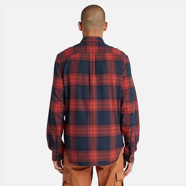 Men's Long Sleeve Heavy Flannel Plaid Shirt