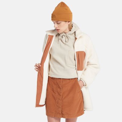 Long fleece hooded online jacket