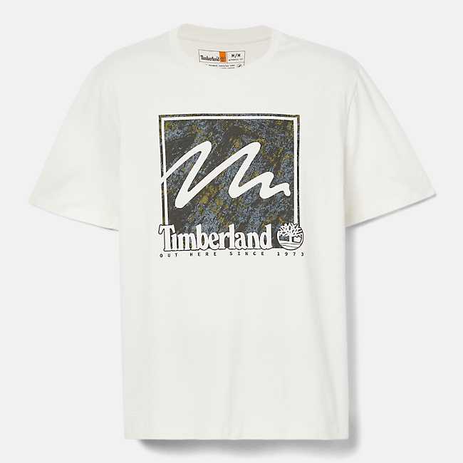 Short Sleeve Stylized Mountains Logo T-Shirt