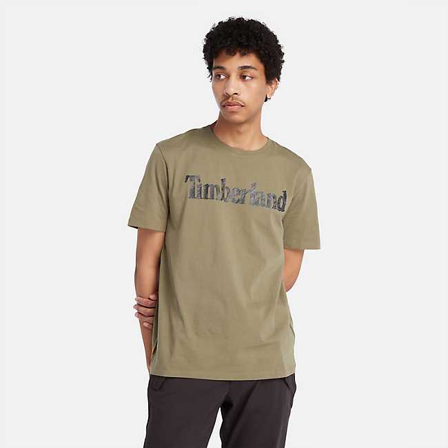 T-shirt Seasonal à logo linéaire camouflage pour hommes