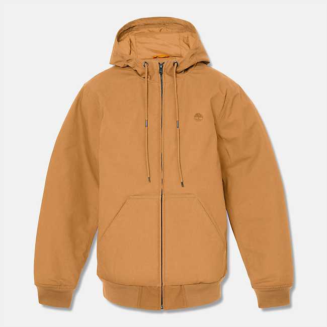 Men's Insulated Canvas Hooded Bomber Jacket